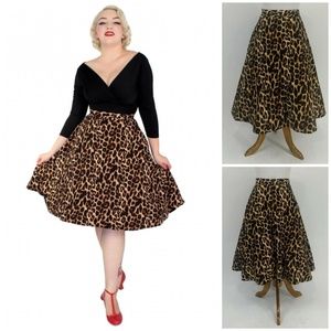leopard circle skirt